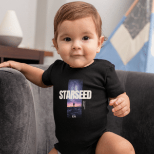 ELIZABETH APRIL BABY STARSEED BLACK ONESIE MOCKUP 2